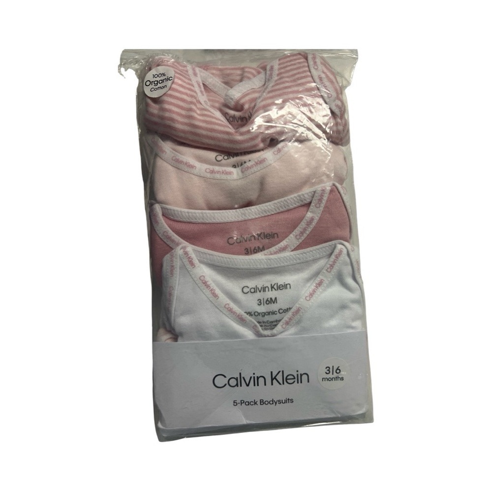 Open Package Calvin Klein Organic Baby 5 Pack Bodysuits - Picture 4 of 4